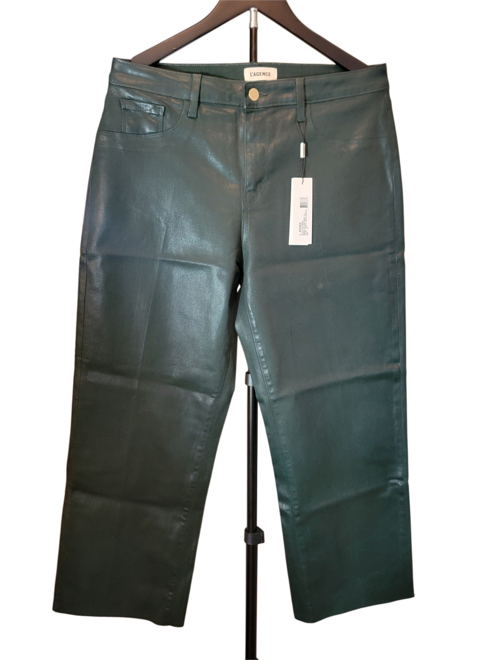 L'AGENCE Women's Forest Green Coated Jeans - Size 31 - NWT